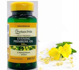 Tinh Dầu Hoa Anh Thảo Puritan's Pride Evening Primrose Oil 500mg 100 Viên - Cân Bằng Nội Tiết Tố, Ngăn Mụn, Làm Đẹp Da