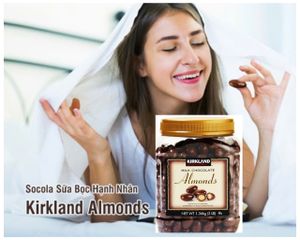 Socola sữa bọc hạnh nhân Kirkland Almonds 1.36kg, Mỹ