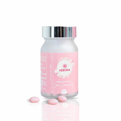 Viên Uống Thơm Cơ Thể Hebora Premium Sakura Damask Rose - Tạo Hương Tự Nhiên, Cân Bằng Nội Tiết, Giúp Da Trắng Mịn, 60 Viên