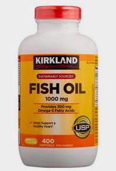 Viên uống dầu cá Kirkland Signature Omega-3 Fish Oil 400 viên - Hỗ trợ sức khỏe tim mạch và thị lực, nhập khẩu Mỹ