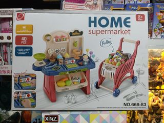 Đồ Chơi Đồ Hàng Xe Đẩy Siêu Thị 668-83 Có Đèn Và Âm Thanh - Bộ 18 Chi Tiết Vui Nhộn Cho Trẻ Em Khám Phá Cửa Hàng