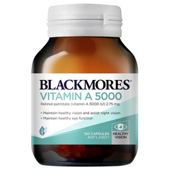 Viên Uống Vitamin A 5000 Blackmores 150 Viên Úc - Hỗ Trợ Thị Lực và Sức Khỏe Mắt Tối Ưu