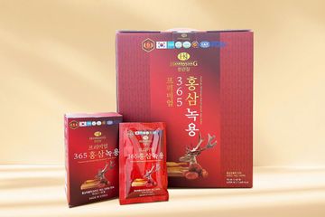 Nước Hồng Sâm Nhung Hươu Linh Chi Hàn Quốc 365 - Giải Khát Bổ Dưỡng Sức Khỏe - 60 Gói x 70ml, Tăng Cường Miễn Dịch và Sinh Lực