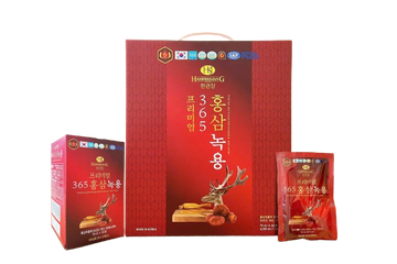 Nước Hồng Sâm Nhung Hươu Linh Chi Hàn Quốc 365 - Giải Khát Bổ Dưỡng Sức Khỏe - 60 Gói x 70ml, Tăng Cường Miễn Dịch và Sinh Lực