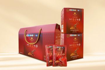 Nước Hồng Sâm Nhung Hươu Linh Chi 365 Hàn Quốc - Hộp 20 Gói 70ml, Bổ Sung Sức Khỏe, Tăng Cường Miễn Dịch, Đặc Sản Hàn Quốc
