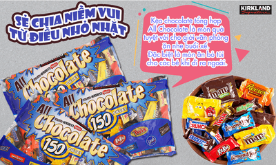 Socola Kirkland bịch 2.55kg Chocolate 9 loại 150 gói chính hãng Mỹ