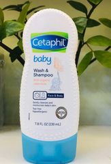 Sữa Tắm Gội Cetaphil Baby Wash & Shampoo 230ml - Chiết Xuất Hoa Cúc Hữu Cơ An Toàn Cho Da Nhạy Cảm Của Bé