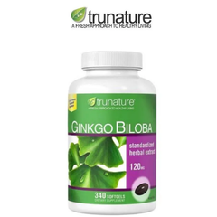 (Chính hãng) Ginkgo Biloba 120mg Trunature Mỹ - Viên uống bổ não hỗ trợ trí nhớ, giúp tuần hoàn não, bổ sung sự tập trung, 340 viên
