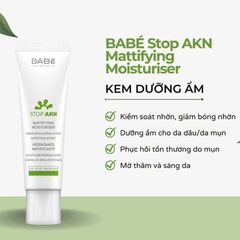 Kem Dưỡng Ẩm Kiềm Dầu cho da mụn BABE Stop AKN Mattifying Moisturiser 50ml 