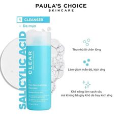 Sữa Rửa Mặt Ngừa Mụn Paula's Choice Clear Pore 177ml - Gel Làm Sạch Da Dầu, Se Lỗ Chân Lông, Phù Hợp Mọi Loại Da