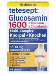 Viên uống hỗ trợ xương khớp Tetesept Glucosamin 1600 - 40 viên, Tăng cường sức khỏe khớp, Chống thoái hóa xương hiệu quả từ Đức