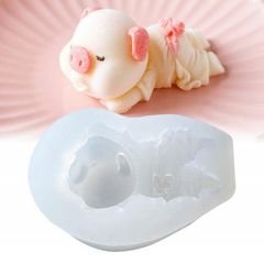 Khuôn silicon làm rau câu heo con tắm tiên – Loại 7 cm - 1014