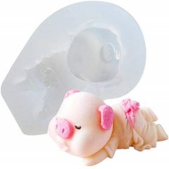 Khuôn silicon làm rau câu heo con tắm tiên – Loại 7 cm - 1014