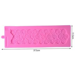 Khuôn silicon làm viền bánh, rau câu, fondant 30 hoa hồng xoáy - 1072