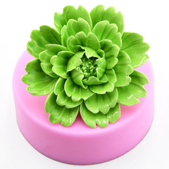 Khuôn rau câu silicon hoa mẫu đơn tầng - Loại 8 cm – Mã 1827