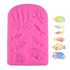 Khuôn silicon làm bánh, rau câu cá biển, san hô, rong biển - 1098