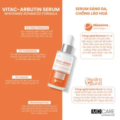 [Tặng SRM 30ML] Serum Trắng Sáng Da MD Care VitaC Arbutin 30ml - Dưỡng Ẩm, Làm Sáng Da nhanh+ 2 nạ NMF