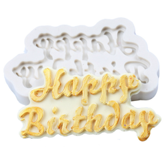 Khuôn silicon làm rau câu, socola Happy Birthday - Mã số 1107