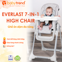 Ghế ăn dặm Baby Trend Everlast 7 trong 1 - Ghế ngồi đa năng cho bé với 3 chế độ ngả lưng và khay tháo dễ dàng, tiện lợi cho gia đình
