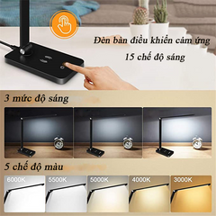 Đèn Bàn Học Chống Cận MITARY - Đèn LED Tích Điện Cảm Ứng, Điều Chỉnh Sáng Màu, Gấp Gọn Mang Đi, Tiện Lợi Cho Học Tập