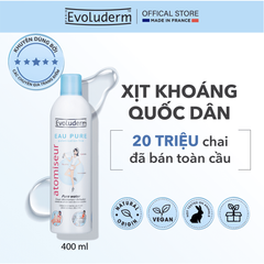 Xịt Khoáng Evoluderm 400ml - Dưỡng Ẩm Làm Dịu Da, Phục Hồi Da Nhạy Cảm, Nguồn Nước Khoáng Từ Núi Vosges Pháp
