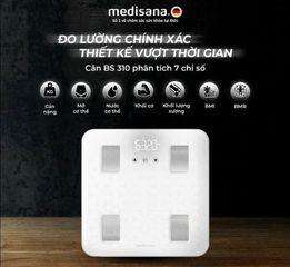 Cân Điện Tử 7 trong 1 Medisana BS 310 Connect - Cân Phân Tích Cơ Thể Bluetooth, Đo Trọng Lượng và Chỉ Số Sức Khỏe Tích Hợp