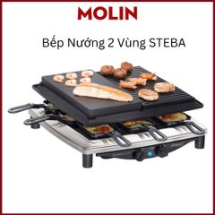 Bếp nướng điện 2 vùng STEBA RC 4 Plus Deluxe - Vỏ thép không gỉ, tấm nướng chống dính, điều khiển nhiệt độ, dễ làm sạch