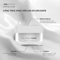 Kem Dưỡng Phục Hồi Da Ekseption Ice Cream Repair 50ml - Chăm Sóc Da Trẻ Hóa với Retinol và Vitamin E, Phục Hồi Da Khô, Lão Hóa