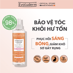 Xịt Dưỡng Tóc Evoluderm Liquid Keratin 250ml - Phục Hồi Tóc Khô, Tạo Độ Bóng, Không Silicone, Dễ Chải, Phục Hồi Sức Sống Tóc