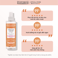Xịt Dưỡng Tóc Evoluderm Liquid Keratin 250ml - Phục Hồi Tóc Khô, Tạo Độ Bóng, Không Silicone, Dễ Chải, Phục Hồi Sức Sống Tóc
