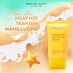 Kem Chống Nắng Princess White SPF 50/PA+++ 60ml - Bảo Vệ Da, Ngăn Ngừa Lão Hóa, Phù Hợp Mọi Loại Da