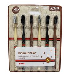 Bộ 6 Bàn Chải Đánh Răng Mềm Mại, Thiết Kế Sang Chảnh - Chăm Sóc Răng Miệng Hiệu Quả và Thoải Mái