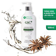 Kem Ủ Trắng Da GSC+ Natural Pearl Whitening Cream 500ml - Dưỡng Trắng Da, Phục Hồi Độ Ẩm, Chống Lão Hoá, Cho Làn Da Sáng Mịn