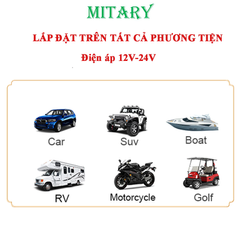 Tẩu Sạc Nhanh Ô Tô/Máy Móc MITARY MTR006 - 67W, 2 Cổng USB & Type-C, Công Tắc Bật/Tắt, Sạc Nhanh Cho iPhone, Samsung, LG