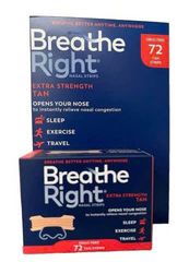 Miếng Dán Giảm Nghẹt Mũi Breathe Right 72 Miếng - Chống Ngáy, Hỗ Trợ Ngủ Ngon, Giảm Dị Ứng Mũi  - Sản Phẩm Chính Hãng Mỹ