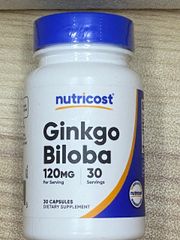 Viên Nghệ Nutricost Ginkgo Biloba 120MG - Hỗ Trợ Trí Nhớ & Chức Năng Nhận Thức Não Bộ Chất Lượng Cao
