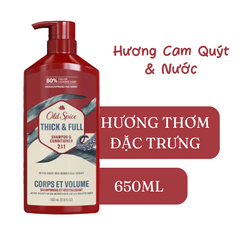 Dầu Gội Xả 2in1 Thick & Full Old Spice 650ML USA Mẫu Mới