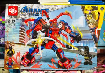 Đồ Chơi Lắp Ráp F9014-3 Spider-Man và Batman - Bộ Siêu Anh Hùng Alliance Lego - Quà Tặng Cho Fan Marvel DC