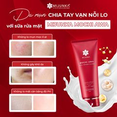 Sữa Rửa Mặt Mijunka Mochi Awa 200g - Sạch Sâu, Dưỡng Ẩm Mịn Màng, Phù Hợp Mọi Loại Da, Không Chất Độc Hại