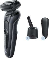 Máy cạo râu Braun Series 6 60-N7000cc - Cạo ướt & Khô, Pin Lithium-ion, Đầu cạo SensoFlex, Chống nước, Made in Germany