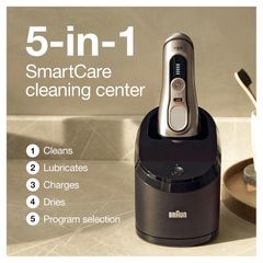 Máy Cạo Râu Điện Braun Series 9 Pro 9487cc - Cạo Râu Sát, Nhẹ Nhàng, Công Nghệ Sonic - Trạm Clean & Charge 5 trong 1, Phù Hợp Cho Mọi Loại Râu
