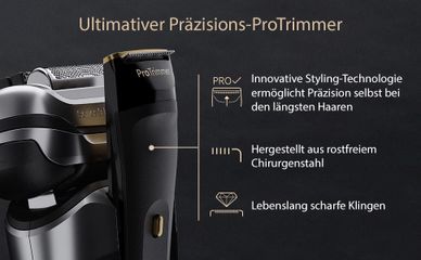 Máy Cạo Râu Điện Braun Series 9 Pro+ 9517S Bạc - Công Nghệ Cạo Râu Hiện Đại, Chống Nước, Thời Gian Chạy 60 Phút