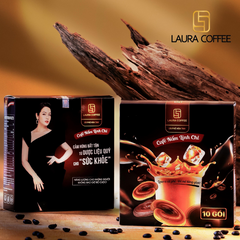 Cà phê nấm Linh chi Laura Coffee Hộp 10 gói - Thức uống thơm ngon hỗ trợ giảm cân và sức khỏe, hương vị béo ngậy từ sữa