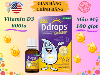 Vitamin D3 Ddrops Booster 600IU Dạng Giọt Cho Trẻ Trên 1 Tuổi - Bổ Sung Vitamin D An Toàn Từ Mỹ
