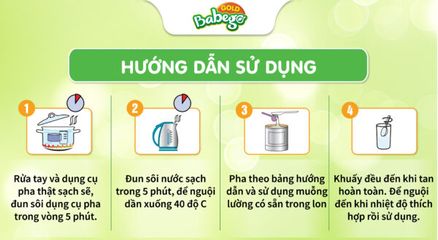Sữa hỗ trợ ăn ngon miệng cho bé từ 6 - 36 tháng Babego Gold 800G