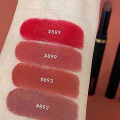 Son Thỏi MAC Powder Kiss Velvet Blur Slim - Dưỡng ẩm lâu 12 giờ, bền màu, 875 Đỏ Cam, 877 Đỏ Gạch, 889 Đỏ Ruby, Mỹ