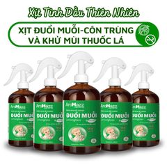 Xịt Đuổi Muỗi Tinh Dầu Thiên Nhiên AroMazz 300ml - Khử Mùi, Diệt Khuẩn, An Toàn Cho Gia Đình