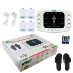 Máy Massage Xung Điện Nikio NK-105 - Thiết Bị Chăm Sóc Sức Khỏe Toàn Thân với 4 Miếng Dán và Dép Massage Chân, Tích Hợp 8 Chế Độ Thư Giãn
