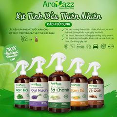 Xịt Tinh Dầu Thiên Nhiên AroMazz 300ml - Khử Mùi, Xịt Thơm Phòng và Diệt Khuẩn - Nhiều Mùi Hương Từ Thiên Nhiên
