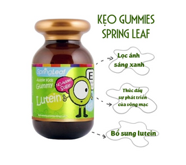 Viên nhai bổ mắt cho bé Spring Leaf Aussie Lutein - Kẹo dẻo dinh dưỡng tăng cường sức khỏe mắt, hương kiwi thơm ngon
